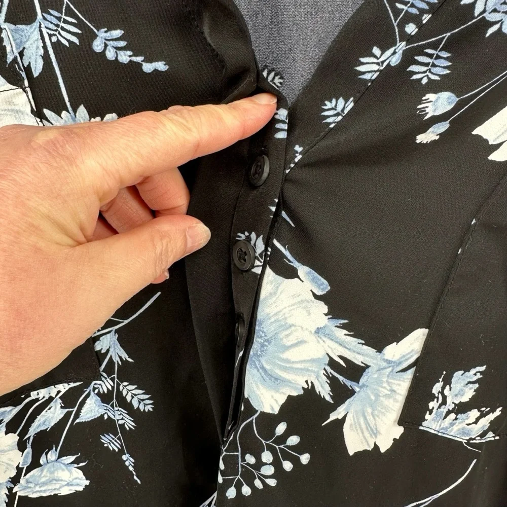 Harper Studio Crepe de Chine Flutter Short Sleeve Blouse women’s plus size 5x - Picture 6 of 10